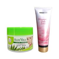 Crema Facial de aloe vera + Crema Corporal Aroma a Flores