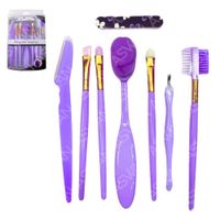Set De Brochas De Maquillaje Hendren x7 Piezas Lila