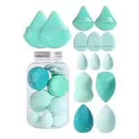 Set de Esponjas Para Maquillaje x14 Piezas Celestes