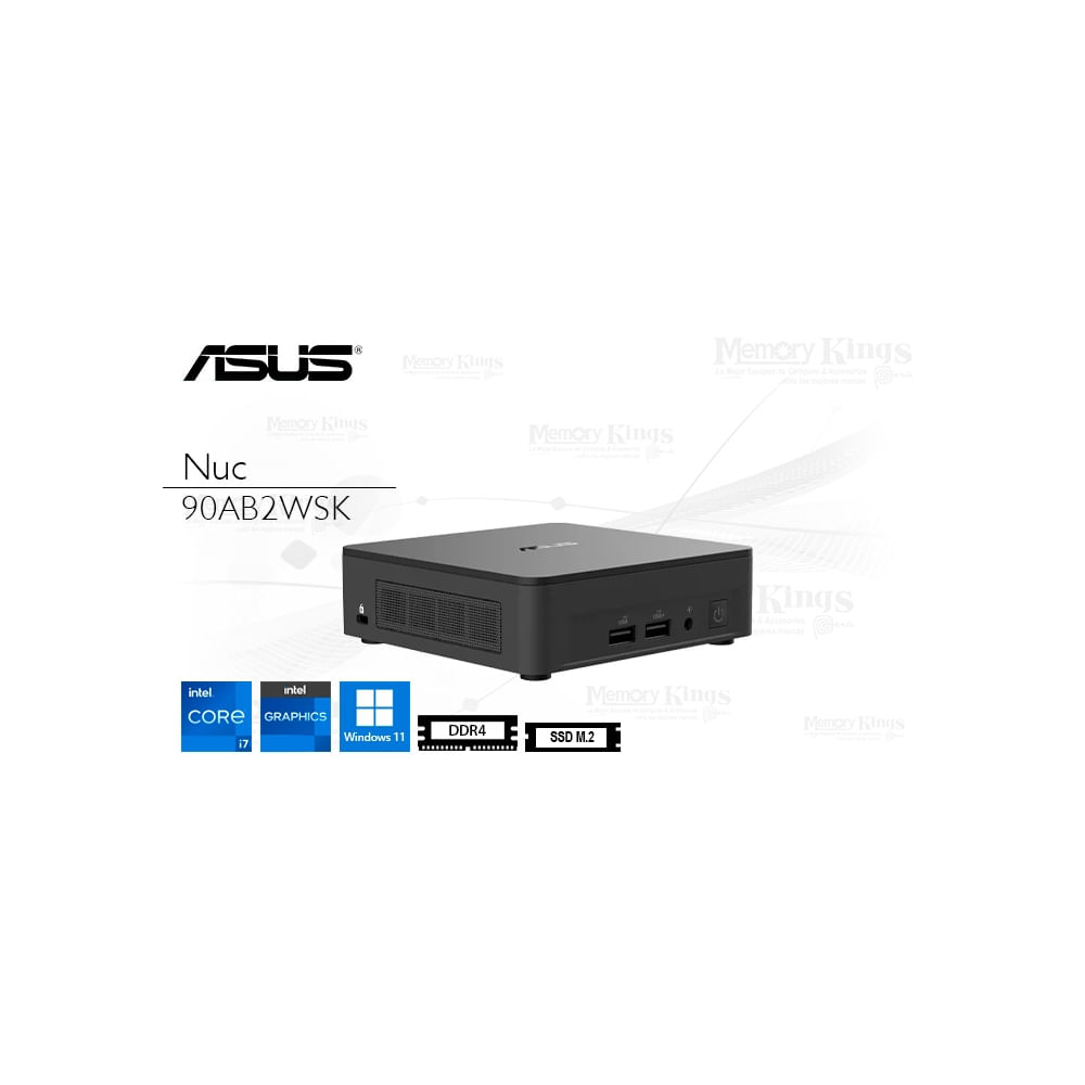 Mini PC ASUS NUC 12 Pro - Intel i7, 16GB RAM, 512GB SSD, Gráficos Iris Xe, Windows 11 Pro