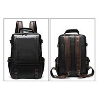 Mochila de Cuero Negro Moda Hombres 8385