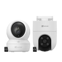Kit Cámaras Ezviz H6C Full hd - H8C Full Hd Gira 360 Audio Bidireccional Noche Color SD 64GB