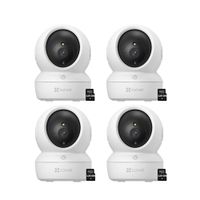 Kit 4 Cámaras Seguridad Ezviz H6C PRO Full HD 2MP Audio Doble vía Botón llamada SD 128GB