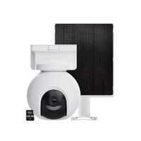 Cámara Ezviz CB8 PRO 4K 8MP Gira 360 Audio Doble vía Sirena Batería Panel Solar - SD 128GB