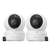 Kit 2 Cámaras Seguridad Ezviz H6C PRO Full HD 2MP Audio Doble vía Botón llamada SD 64GB