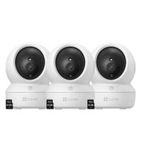 Kit 3 Cámaras Seguridad Ezviz H6C PRO Full HD 2MP Audio Doble vía Botón llamada SD 64GB