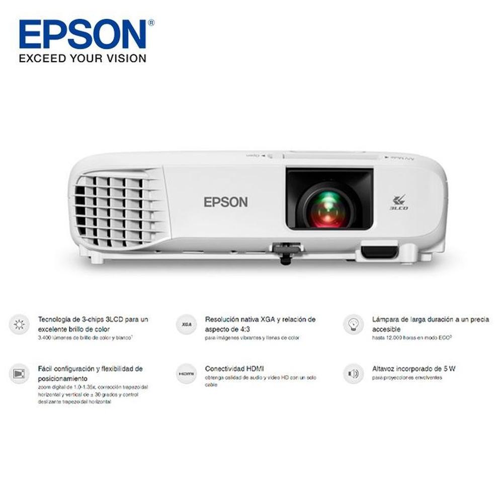 Proyector Epson Powerlite E20 3400 Lúmenes/Resolución XGA 1024x768