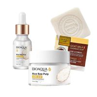 Crema Facial + Serum con Extracto de Arroz + Jabon Leche de Cabra