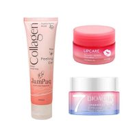Gel Exfoliante Colageno JamPaq + Crema Facial Aclarante + Balsamo de Labios