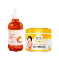 Aceite Corporal Vitamina C + Crema Hidratante con Elastina y Colageno.