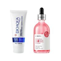 Crema Facial Antiacné Pure Skin + Serum Facial Bulgaria Rose