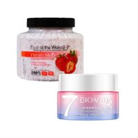 Exfoliante Corporal de Fresa + Crema Facial Aclaradora Acido Hialuronico