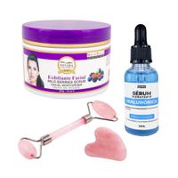 Exfoliante Facial Frutos Bosque + Serum Hidratante + Rodillo
