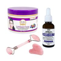 Exfoliante Facial Frutos Bosque + Serum Antimanchas + Rodillo