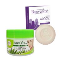 Crema Facial de aloe vera + Jabón con Arroz & AH