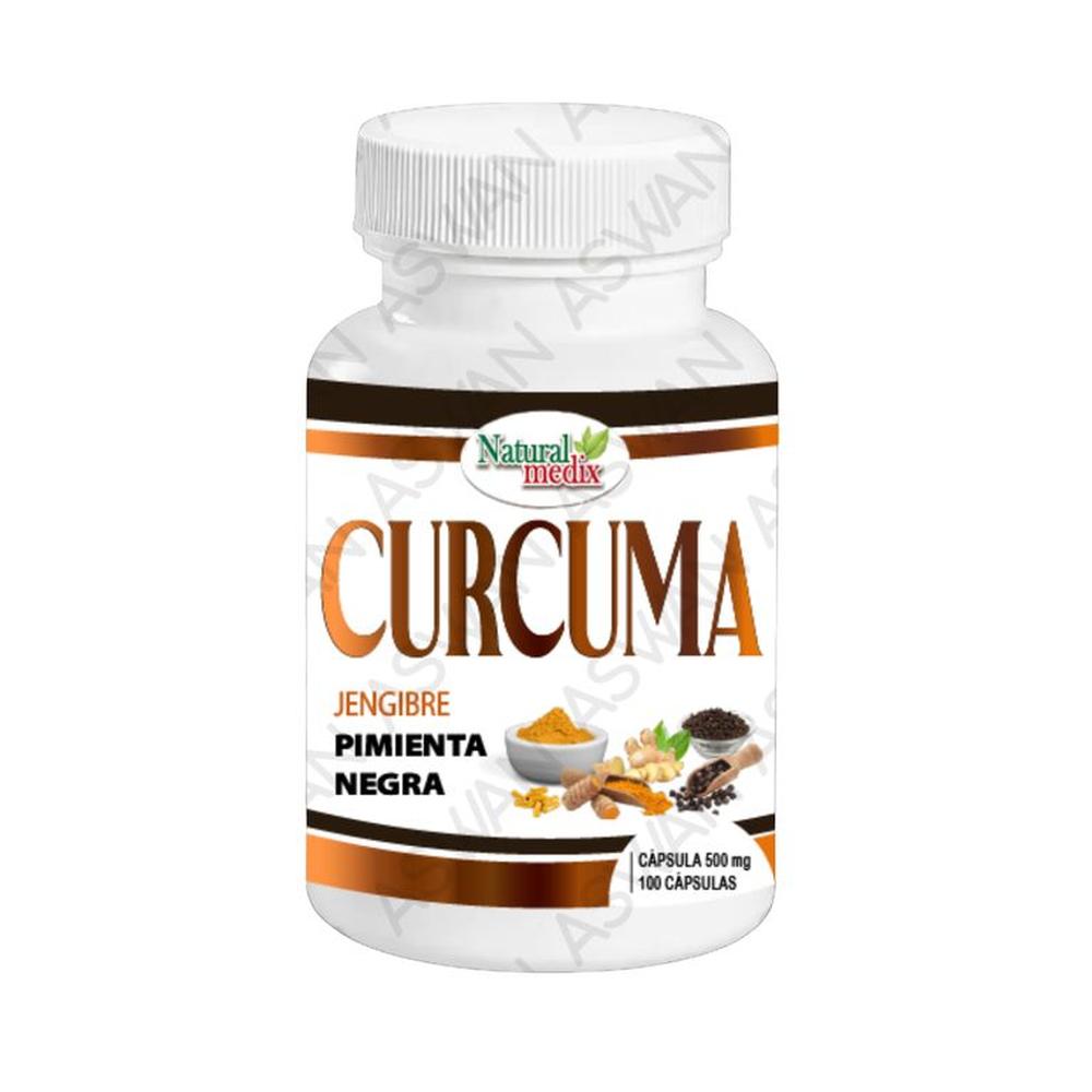 Curcuma Jengibre y Pimienta Negra 100 capsulas - NATURAL MEDIX
