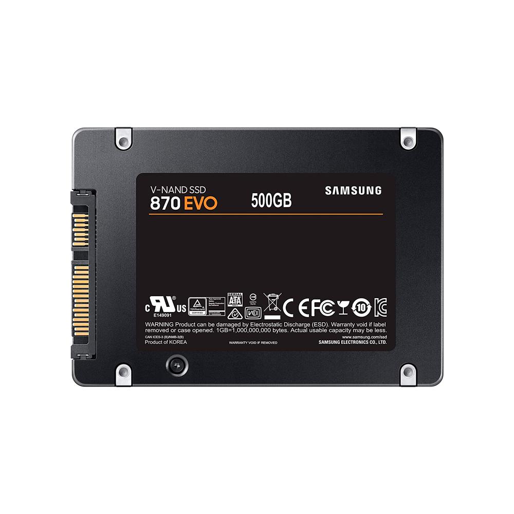 Samsung 870 Evo SSD 500GB 2.5"" SATA 6Gb/s - Mejora tu rendimiento y almacenamiento al instante
