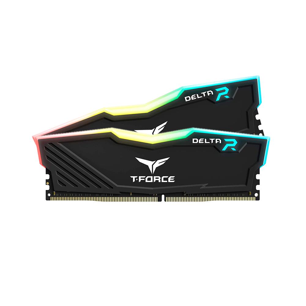 Memoria RAM TEAMGROUP T-FORCE DELTA RGB 16GB (2x8GB) DDR4 3600MHz CL18 Negro para Gaming