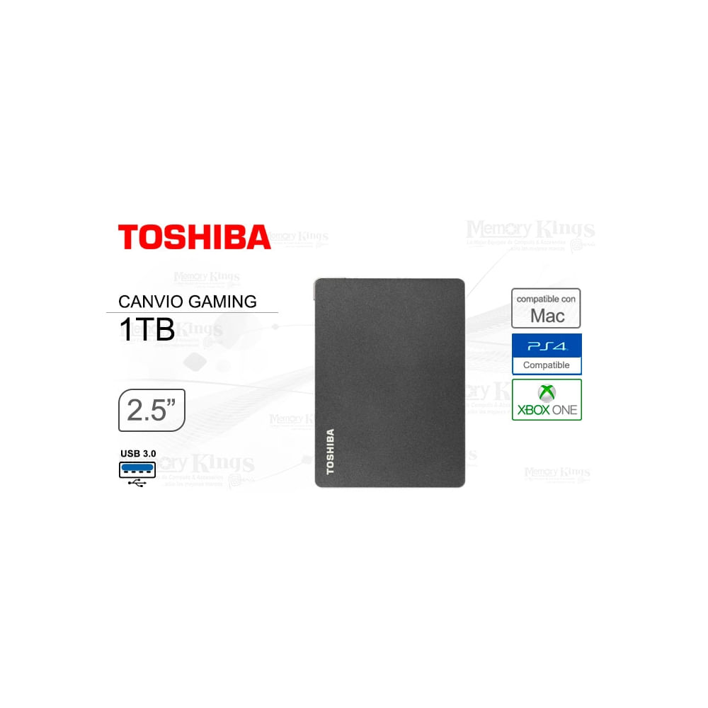Disco duro portátil Toshiba Canvio Gaming 1TB negro, USB 3.0, compatible con consolas de juegos