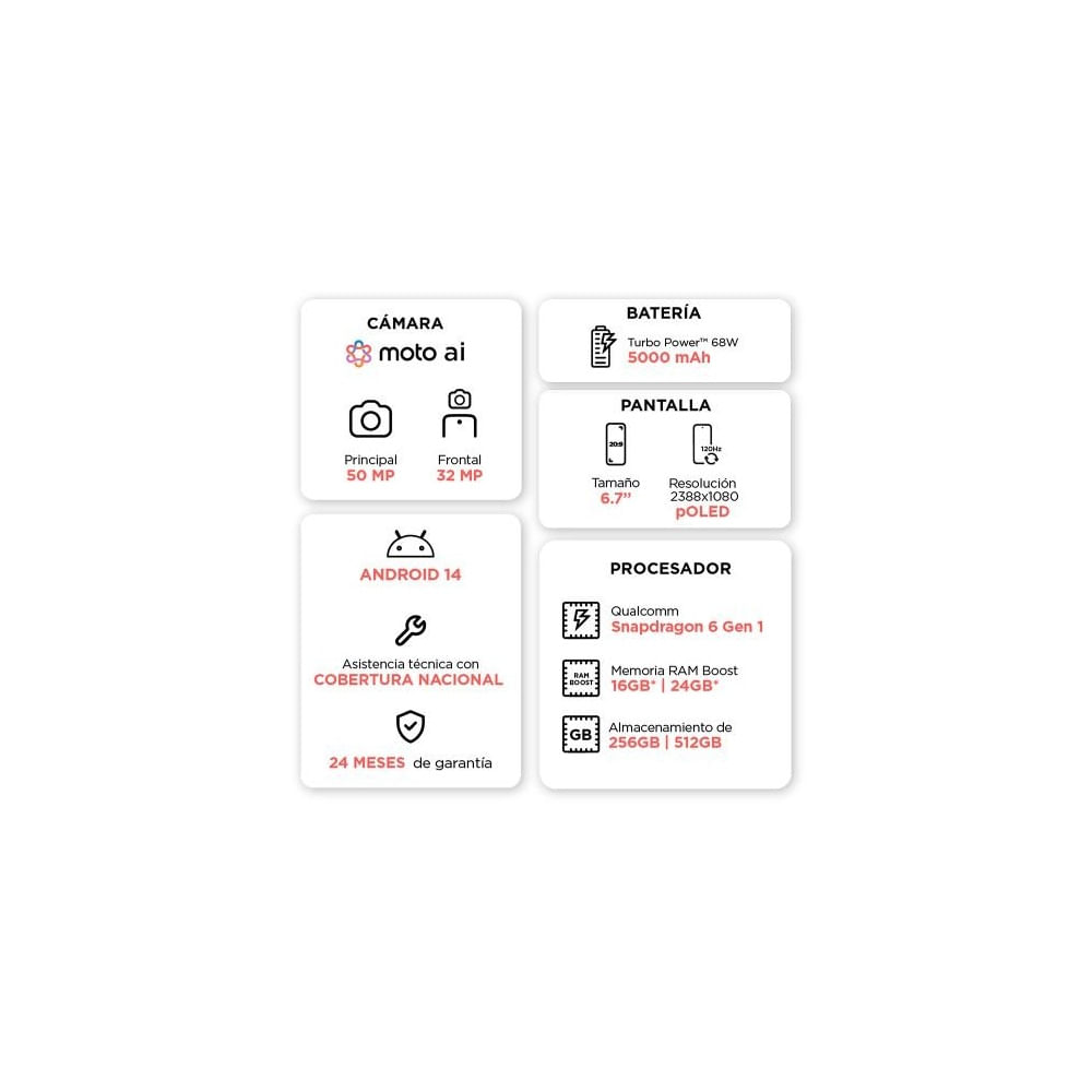 Smartphone Motorola Edge 50 Fusion 256GB 5G Verde, Pantalla 6.7'' P-OLED, Cámaras 50MP y 32MP, Andr