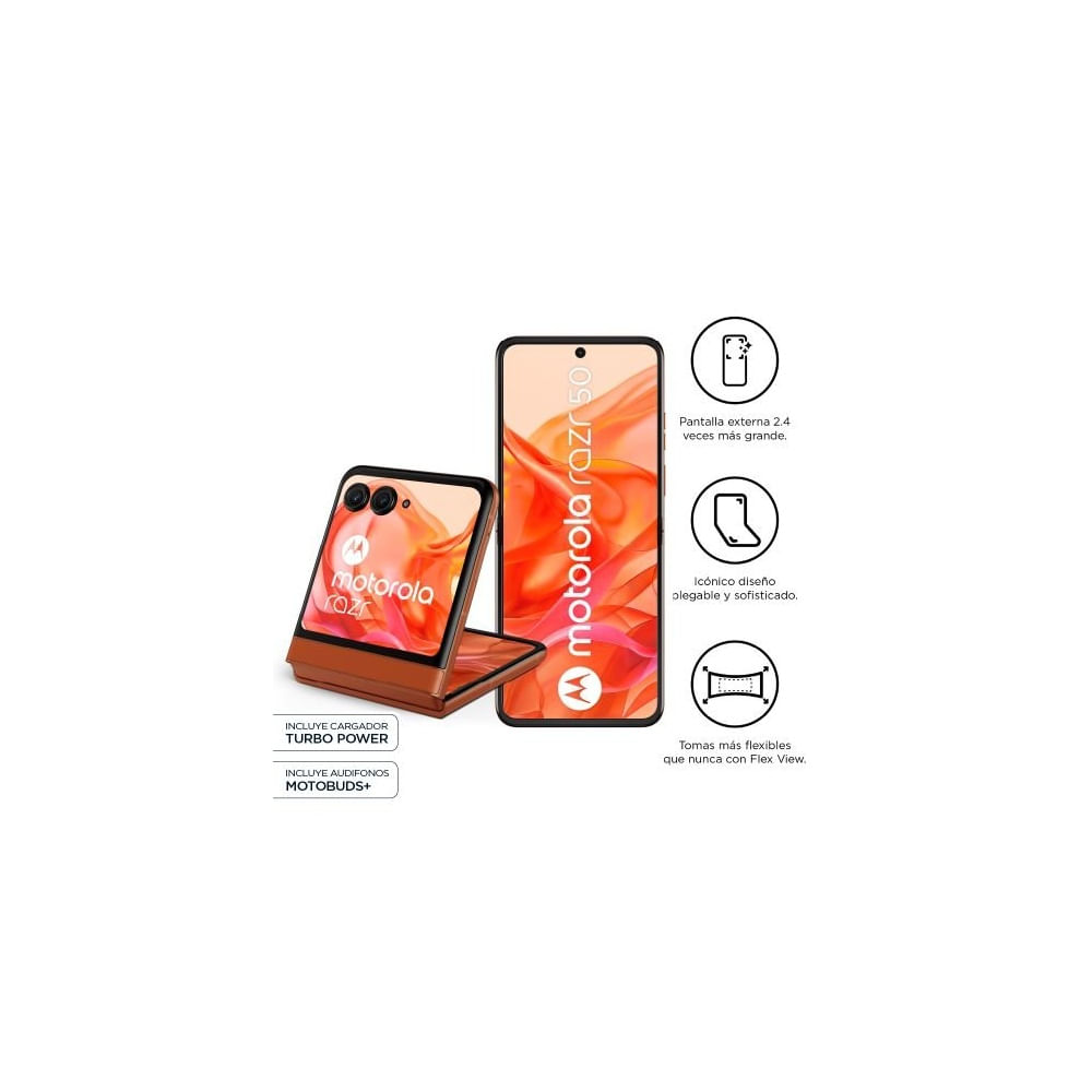Motorola Razr 50 - Smartphone plegable 12GB RAM, 512GB almacenamiento, color naranja, 5G