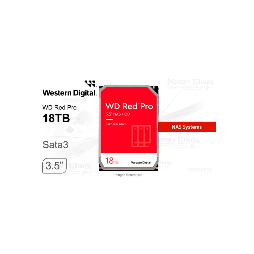 Disco duro interno WD Red Pro 18 TB 3.5"" SATA 6Gb/s 7200 rpm con 512 MB de búfer