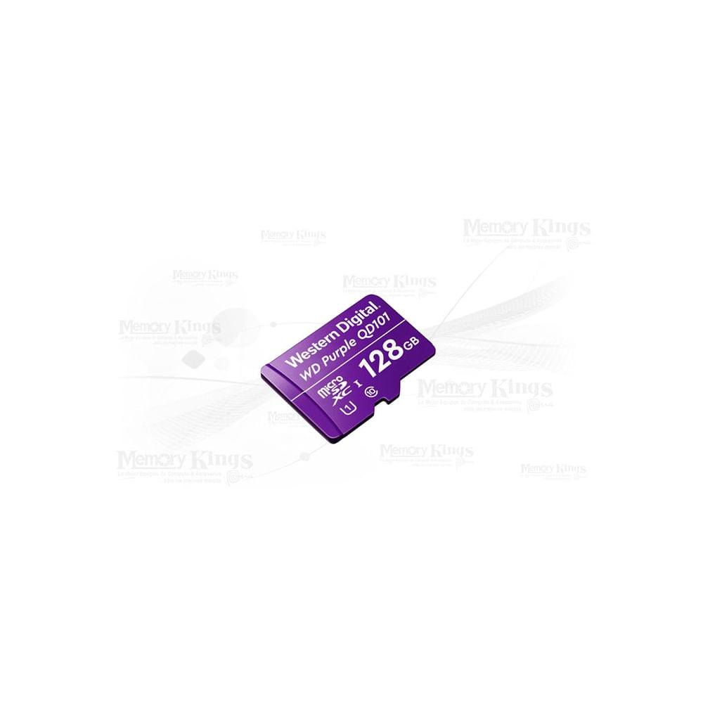 Tarjeta de memoria micro SD 128GB WD Purple QD101 Class 10 - Rendimiento alto para cámaras de vigil