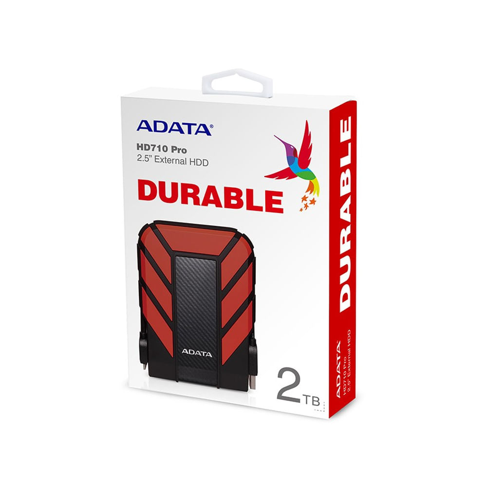 Disco Duro Externo Adata DashDrive Durable 2TB Rojo, USB 3.2 - Compatible con Consolas de Juegos