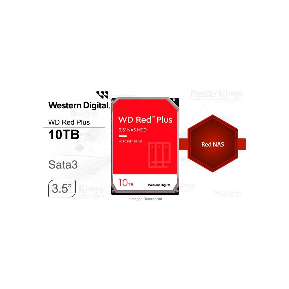 Disco duro WD Red Plus 10TB 3.5"" interno SATA 7200rpm para almacenamiento seguro y duradero