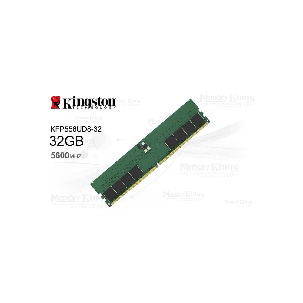 Memoria RAM Kingston 32GB DDR5-5600 MHz CL46 288-pin para alto rendimiento en PC