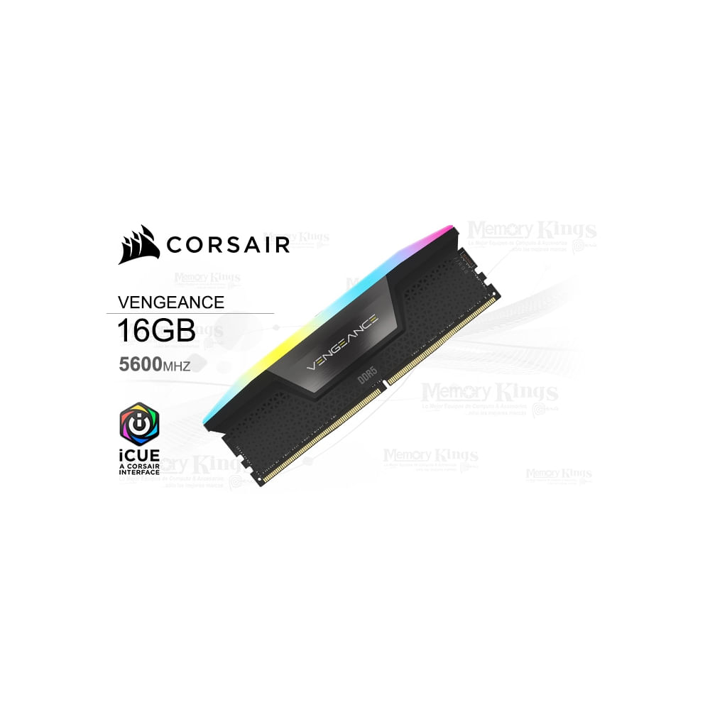 Memoria RAM Corsair Vengeance RGB 16GB DDR5 5600MHz CL40 - Alta velocidad y rendimiento excepcional