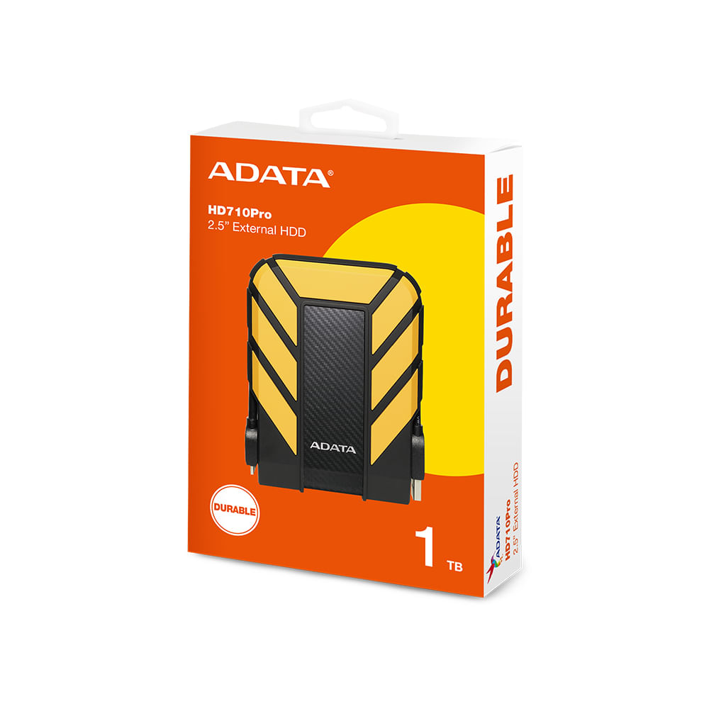 Disco duro portátil USB 1TB ADATA HD710P en amarillo - Resistente y con gran capacidad