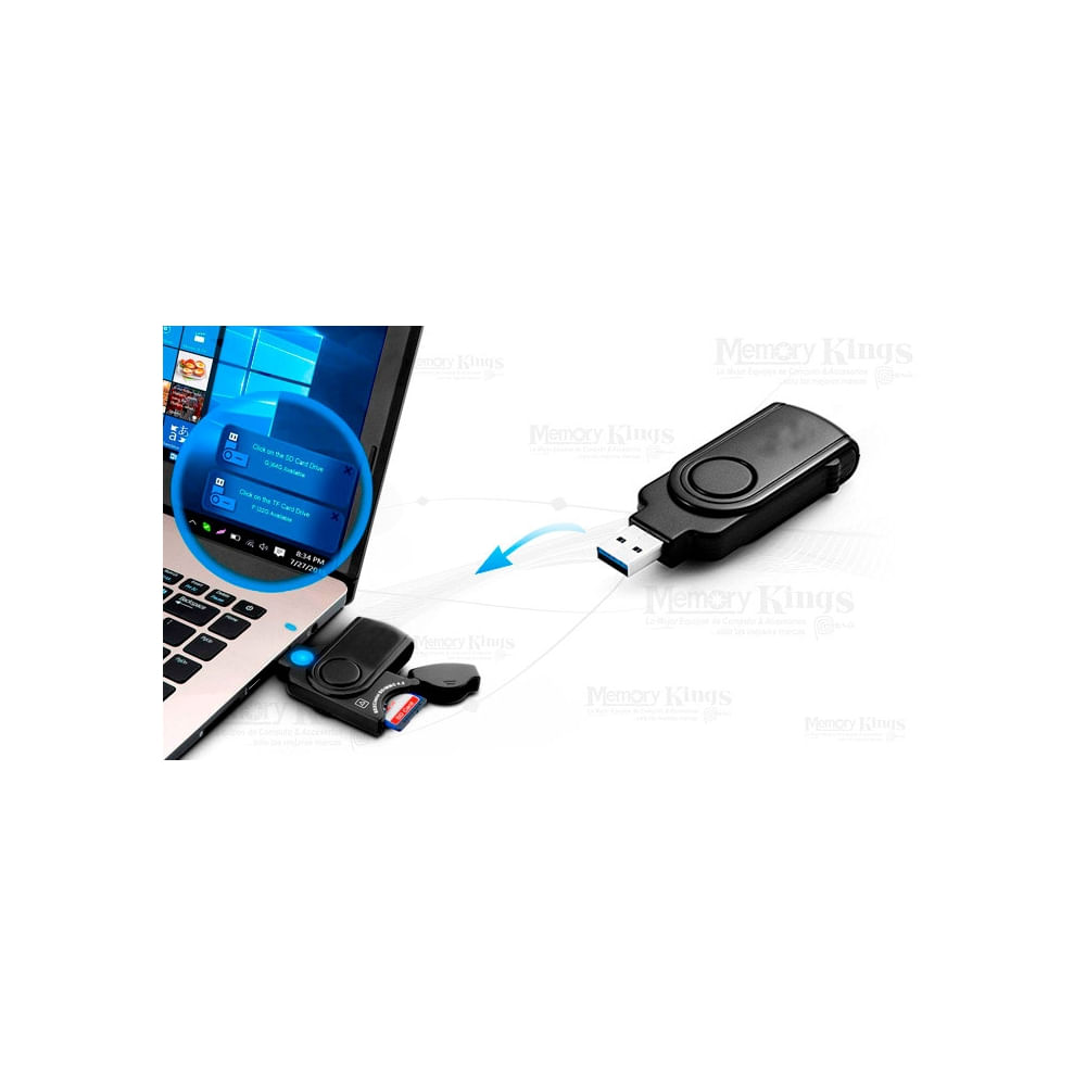 Lector y grabador de tarjetas de memoria Encore U329 - Compacto y rápido, ideal para transferencia