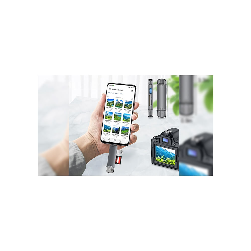 Lector y grabador de tarjetas de memoria Encore ENUCR-U3C21, USB 3.0, compacto y rápido