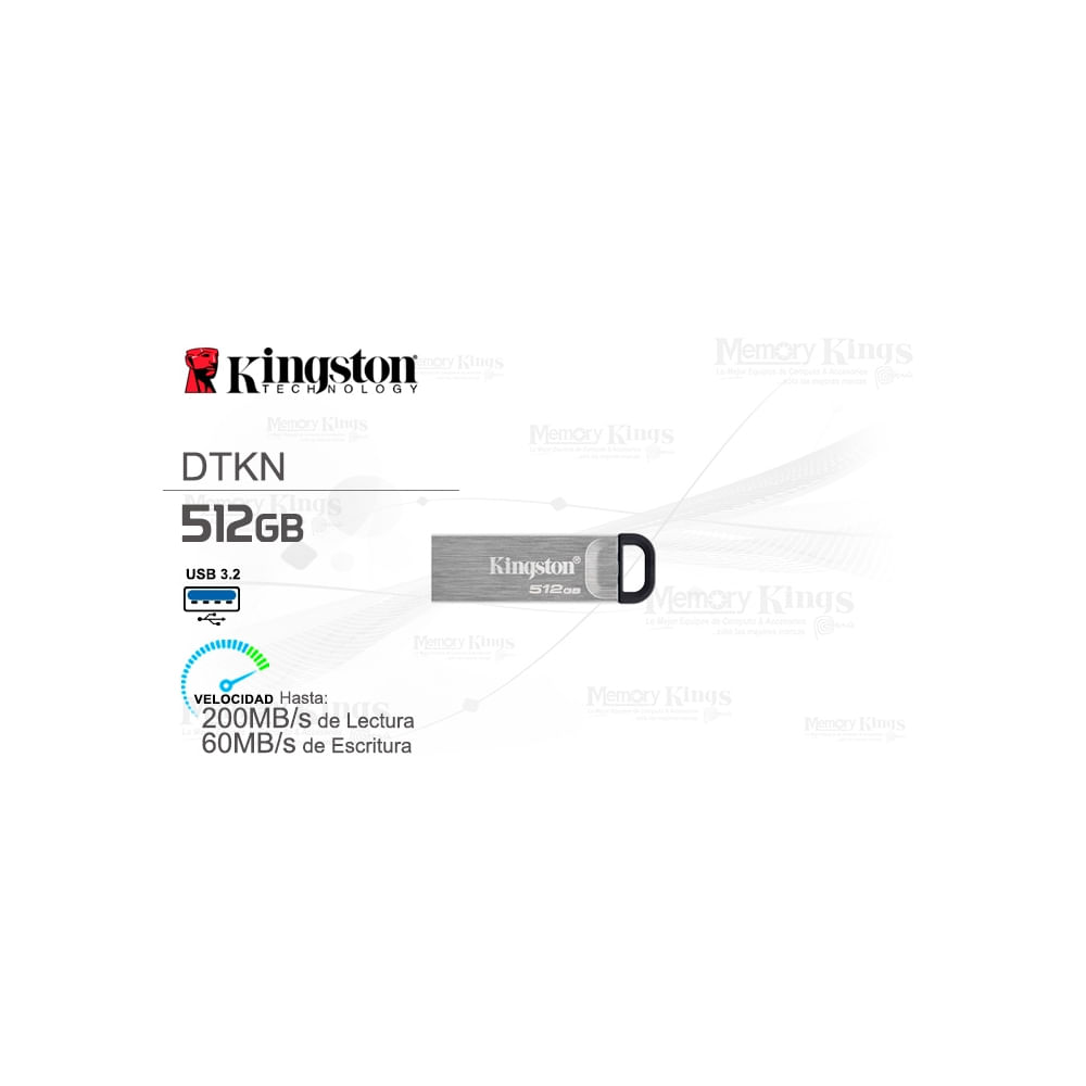 Memoria USB Kingston Kyson 512GB Metal Silver - Almacenamiento Rápido y Elegante