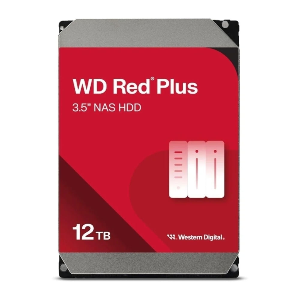 Disco duro Western Digital Red Plus NAS de 12TB, SATA 7200rpm, 3.5"", 512MB de caché, ideal para alm