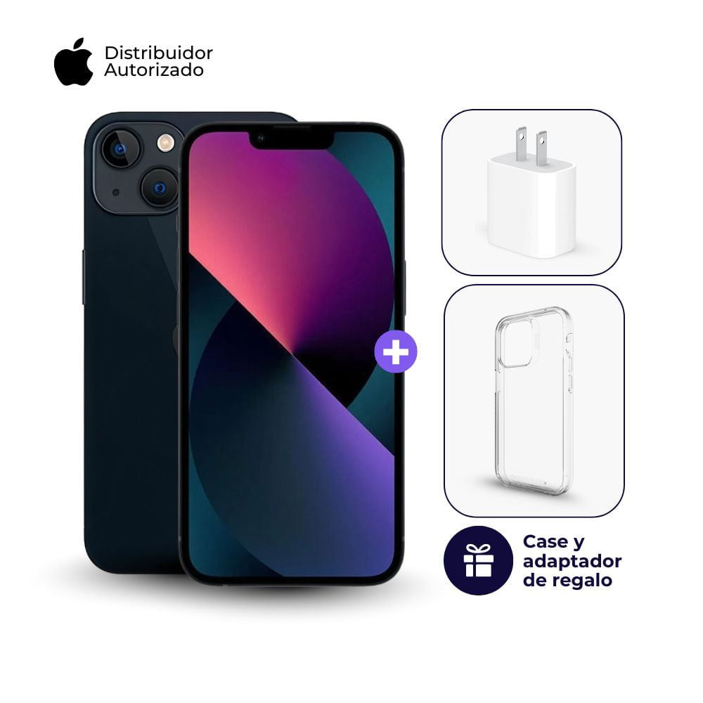 iPhone 13 128GB Negro + Adaptador 20w + Case Space