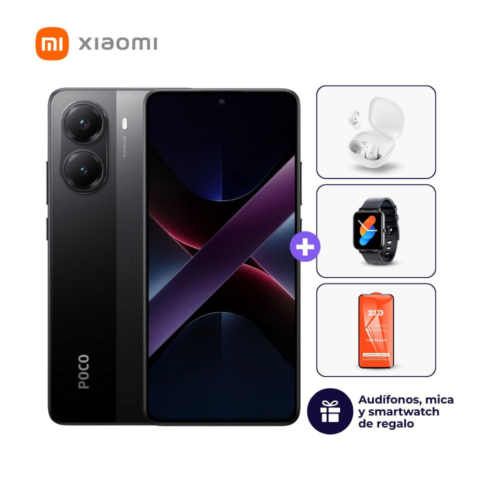 Xiaomi Poco X7 Pro 512GB 12GB Negro + Smartwatch + Audifonos + Mica