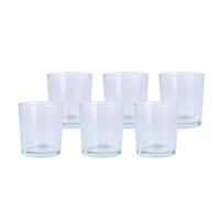 Set de 6 Vasos de Vidrio Orange Transparentes Juego de Vasos de 100% Vidrio