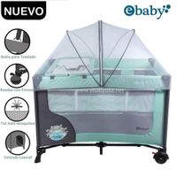 Cuna Corral Ebaby con Cambiador Happy Dream Verde 727-2