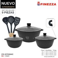 Juego de Ollas Finezza Ultragranito FZ-X1725MC de 9 Pzas