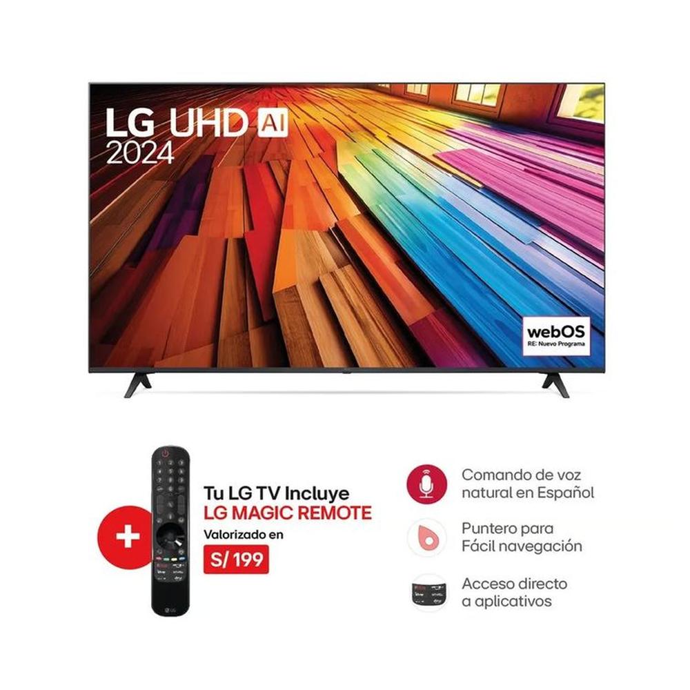 Televisor LG 55” LED 4K UHD SMART TV CON THINQ AI 55UT8050PSB 2024