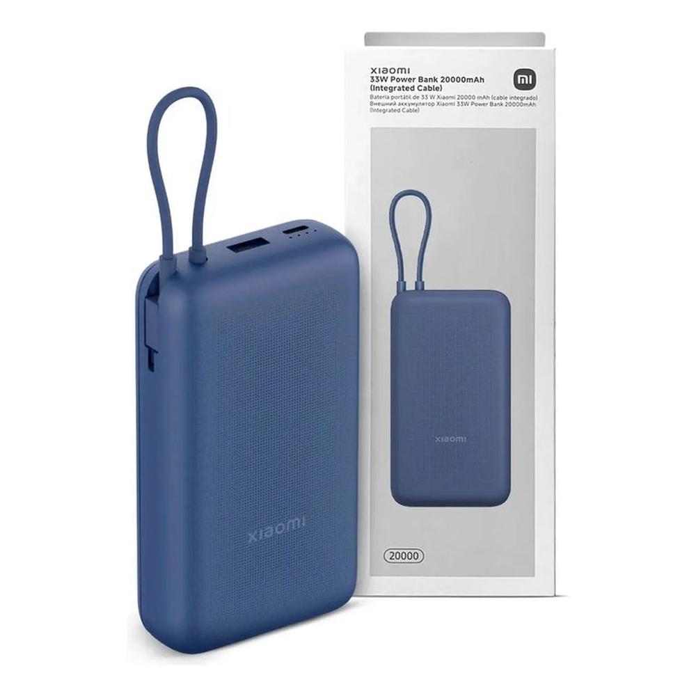 Power Bank Xiaomi 20000mah 33w Carga Rapida cable Integrado - Azul