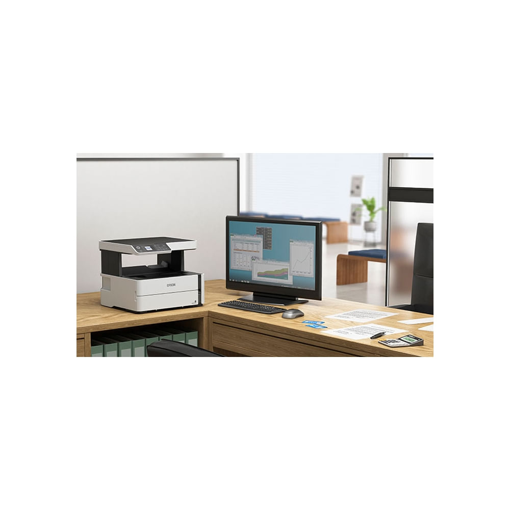 Impresora multifuncional Epson EcoTank ET-M2170, escanea, copia, WiFi y conectividad USB/LAN