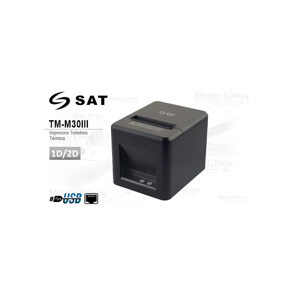 Impresora térmica SAT Q22UE - Conectividad USB y Ethernet, Ideal para Códigos 1D y 2D