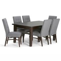 Juego de Comedor 6 Sillas Aster Gris Madera Tornillo