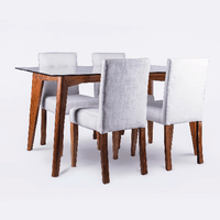 Juego de Comedor 4 Sillas Sofyra Gris Claro Madera Tornillo