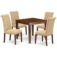 Juego de Comedor 4 Sillas Bright Beige Madera Tornillo