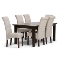 Juego de Comedor 6 Sillas Aster Crema Madera Tornillo