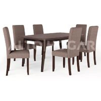 Juego de Comedor 6 Sillas Arantzza Marrón Madera Tornillo